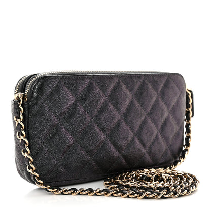 Chanel Iridescent Caviar Quilted Small Clutch With Chain Black 2 of 14