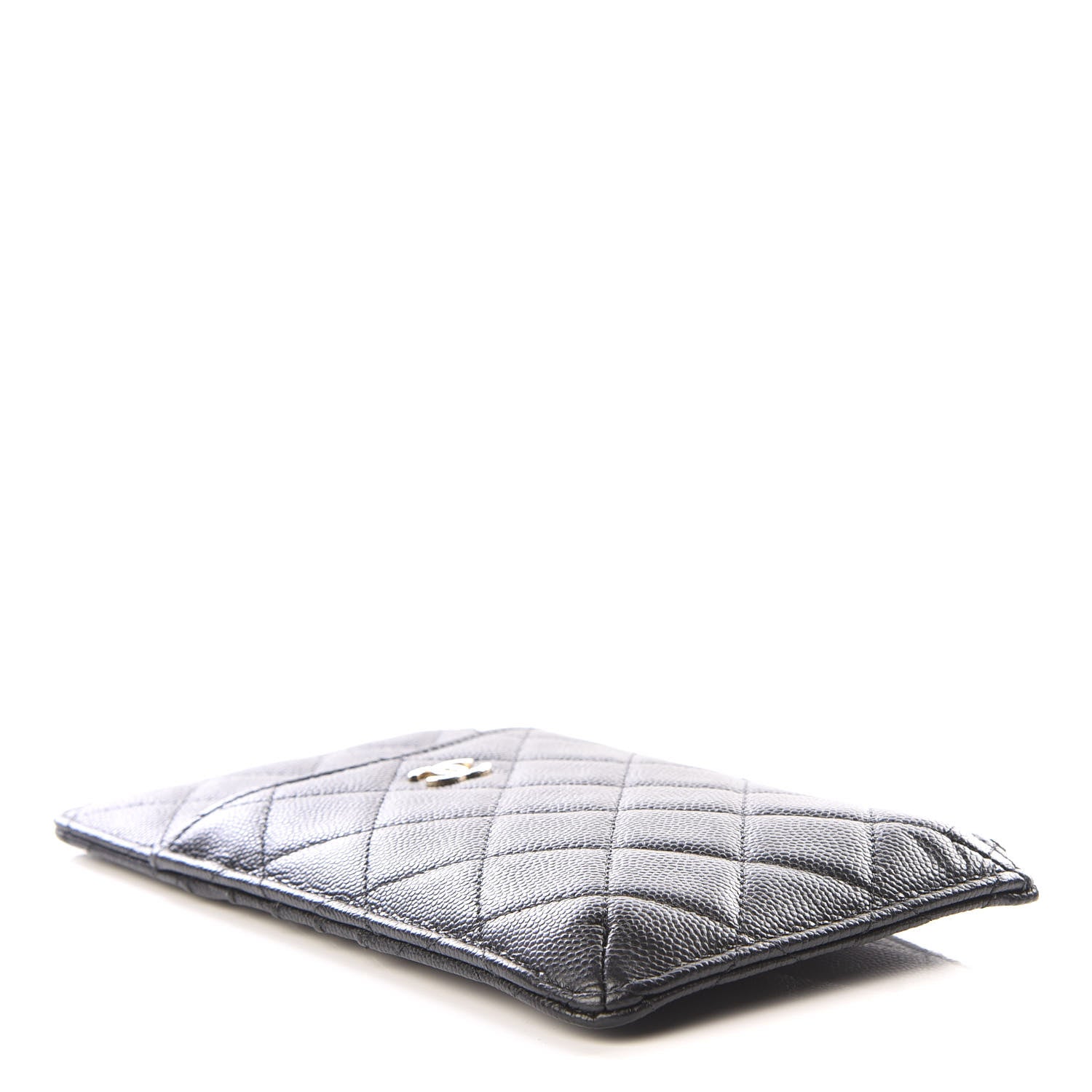 Chanel Caviar Quilted Classic Flat Wallet Pouch Black 3 of 10