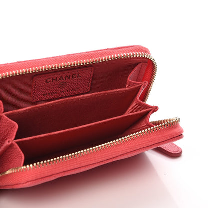 Chanel Caviar Quilted Zip Coin Purse Dark Pink 5 of 8