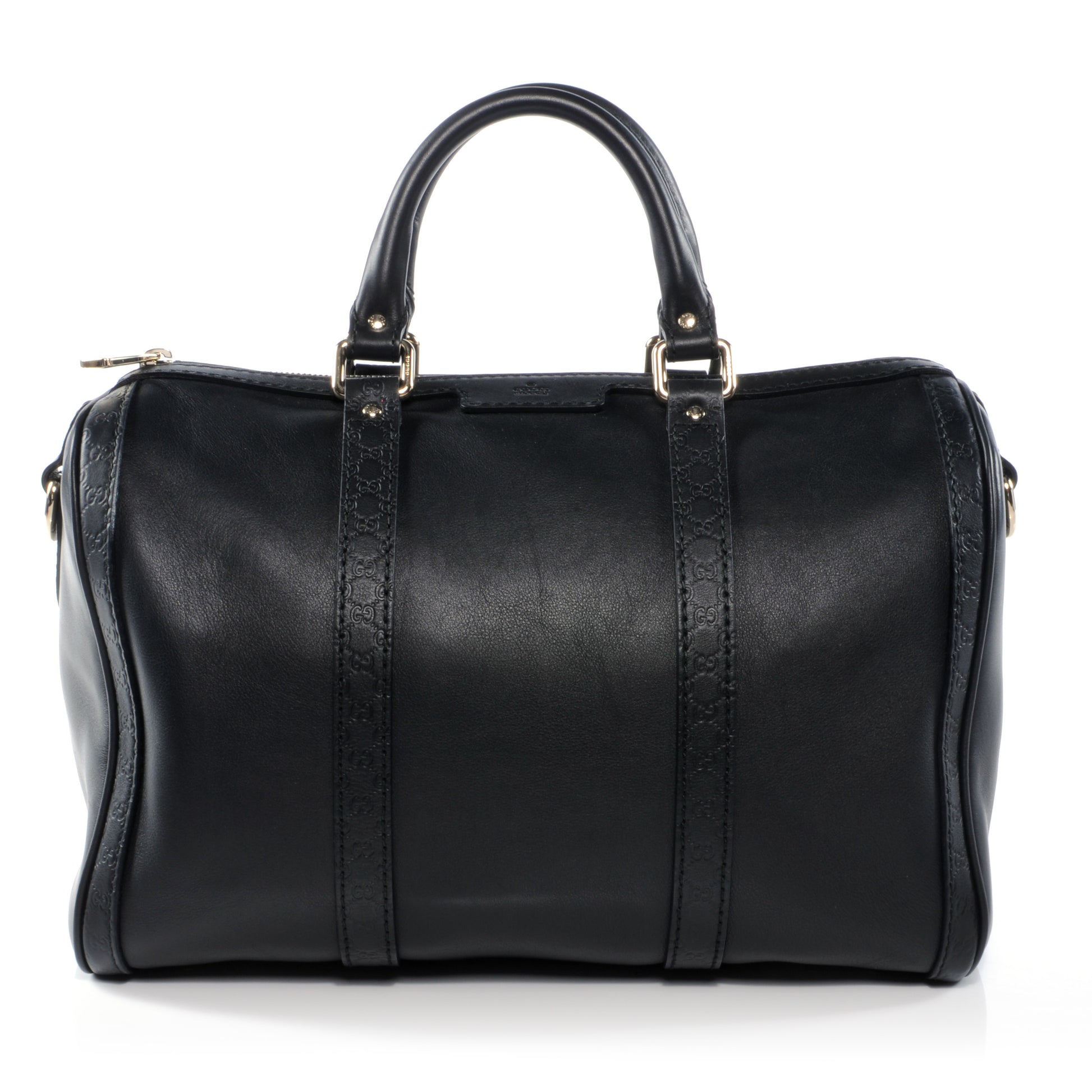Gucci Calfskin Microguccissima Trim Medium Boston Black 1 of 7