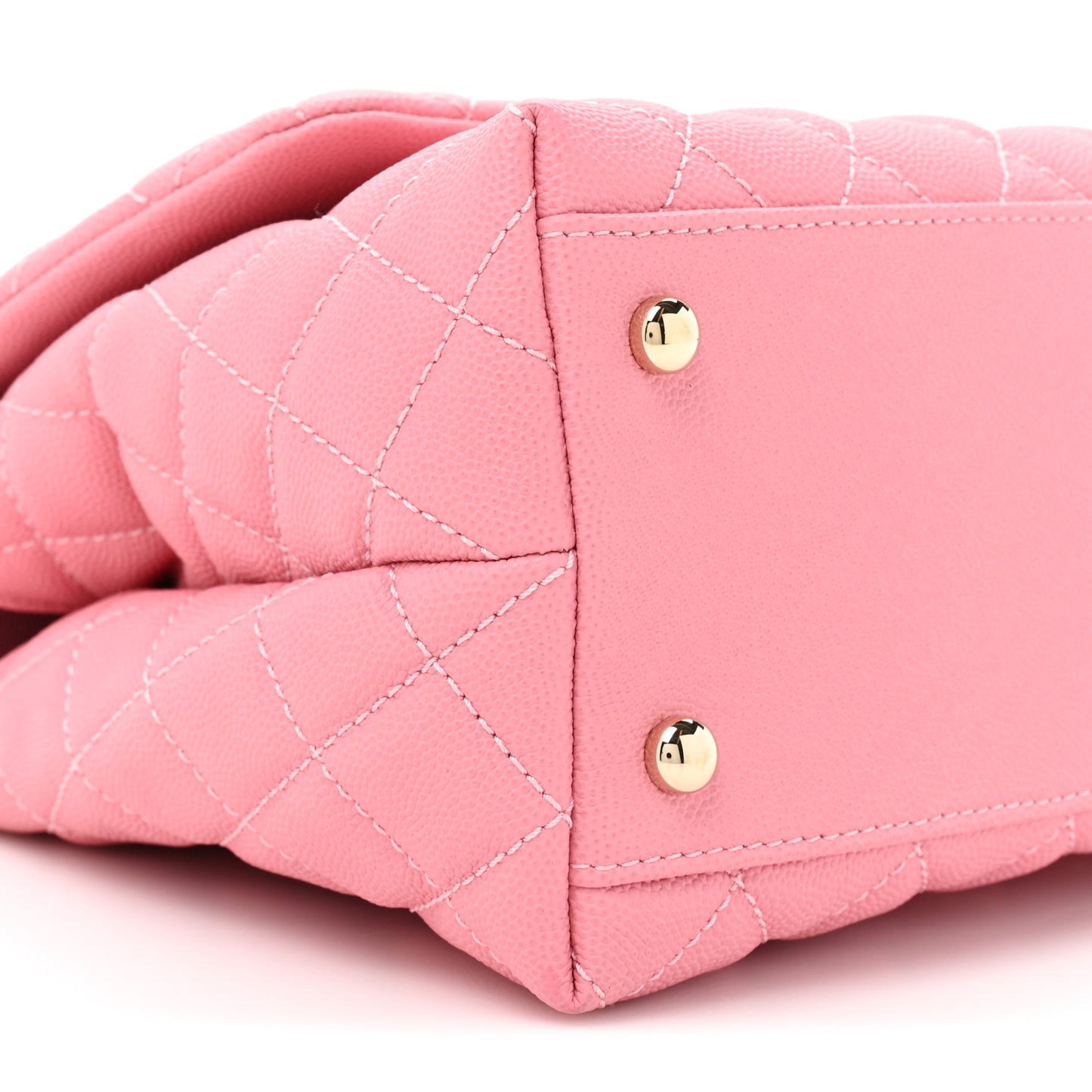 Caviar Quilted Small Coco Handle Flap Pink