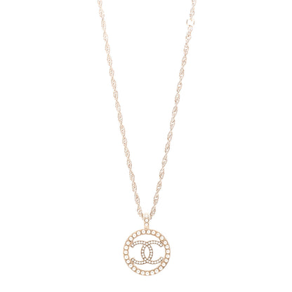 Chanel Pearl CC Round Pendant Necklace Gold 1 of 4