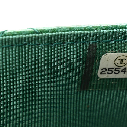 Chanel Metallic Caviar Quilted Wallet On Chain WOC Green 8 of 12