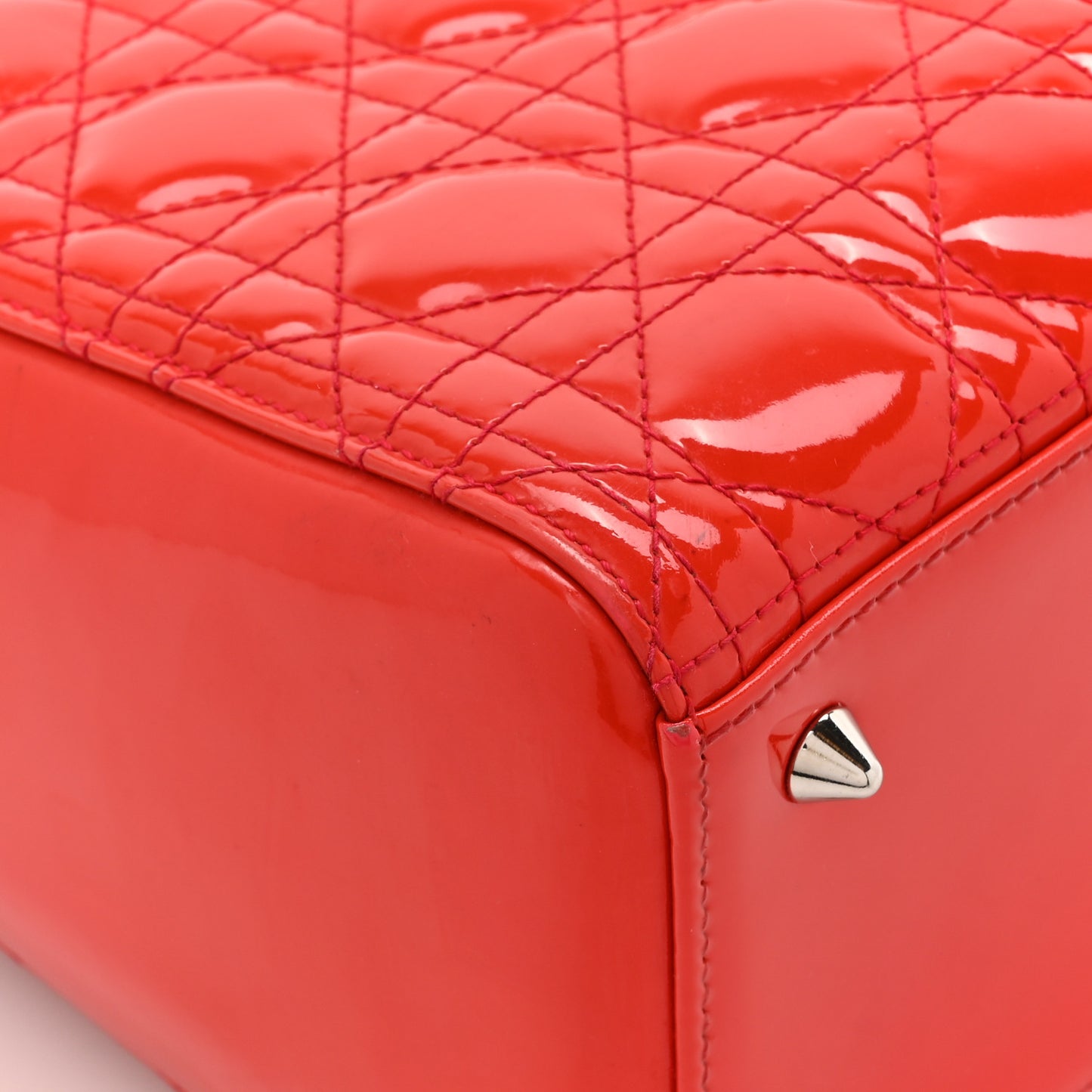 Patent Cannage Medium Lady Dior Red