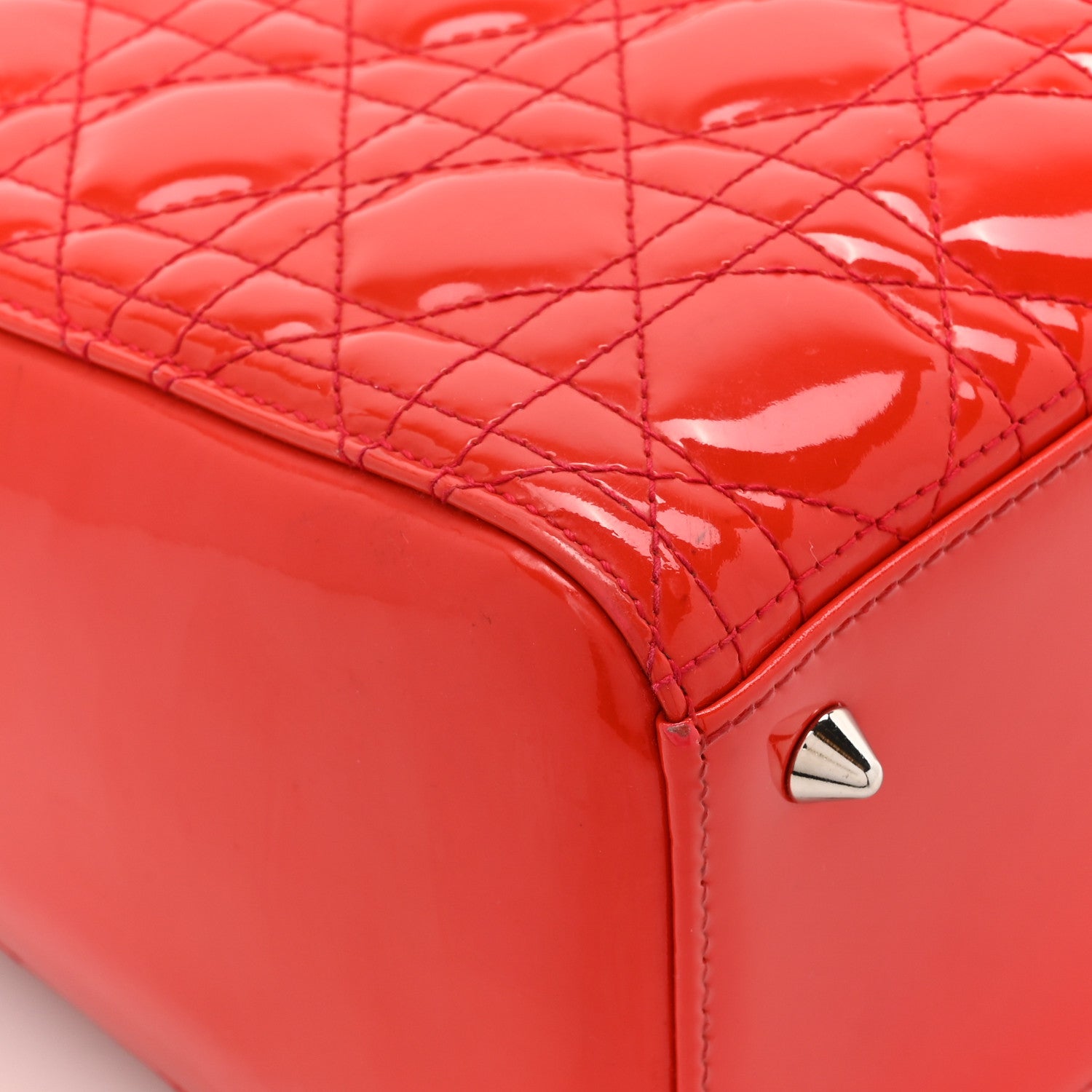 Christian Dior Patent Cannage Medium Lady Dior Red 11 of 15