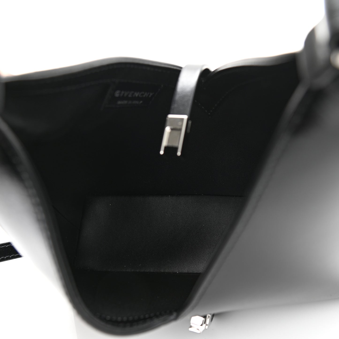 Box Calfskin Mini Cut Out Shoulder Bag Black