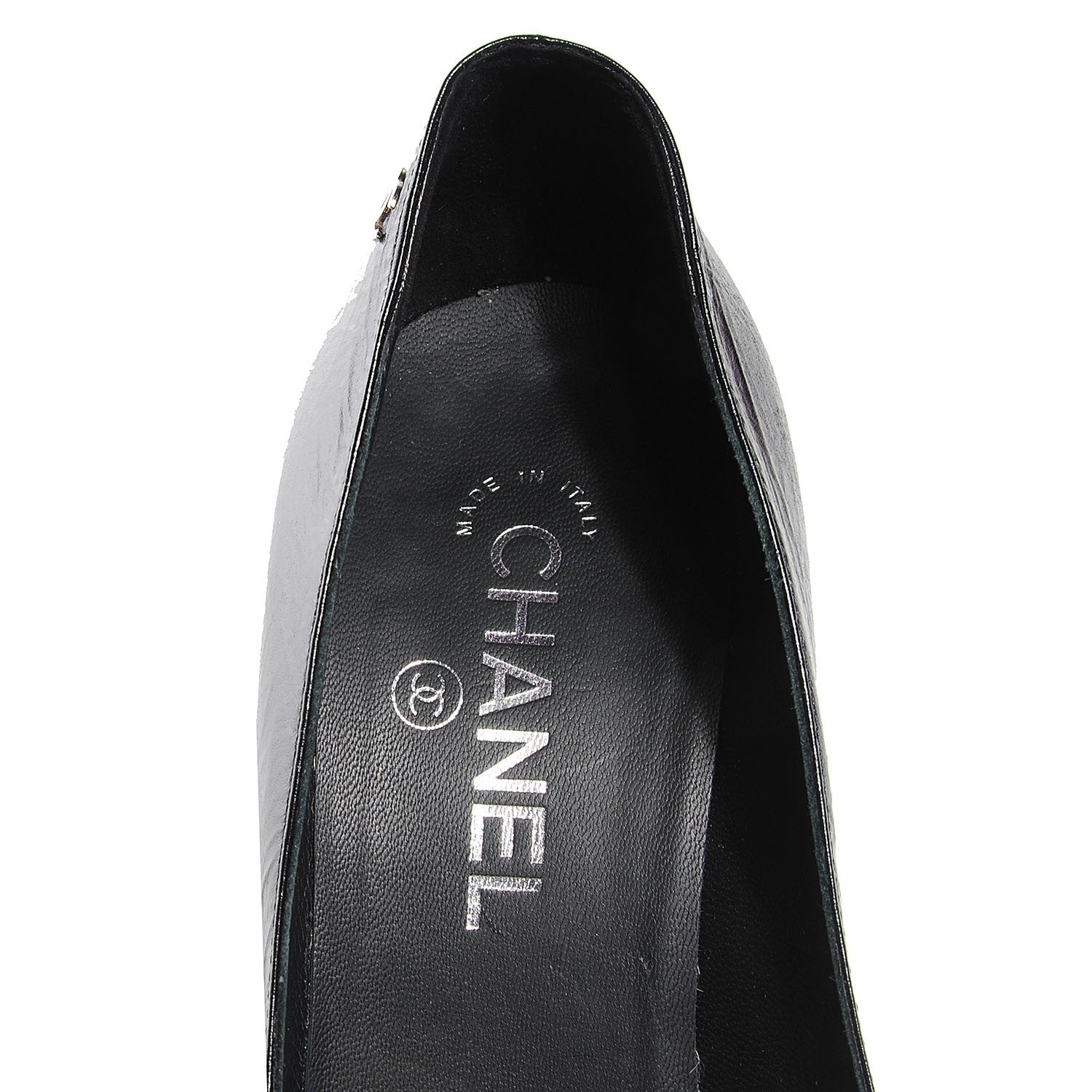 Chanel Patent Cap Toe Pumps Black 38.5 7 of 8