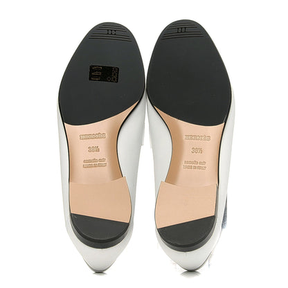 Hermes Calfskin Womens Paris Loafers 38.5 White Bois De Santal 7 of 9