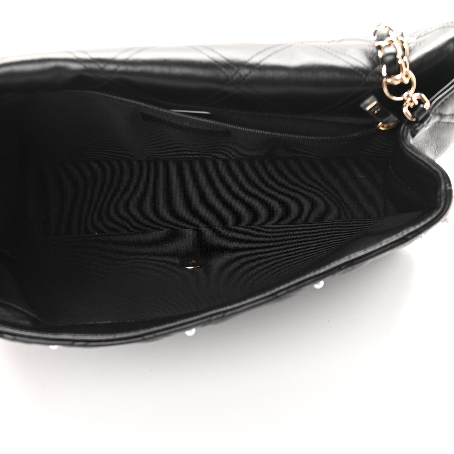 Chanel Lambskin Quilted Pearl Studded Flap Black 5 of 10