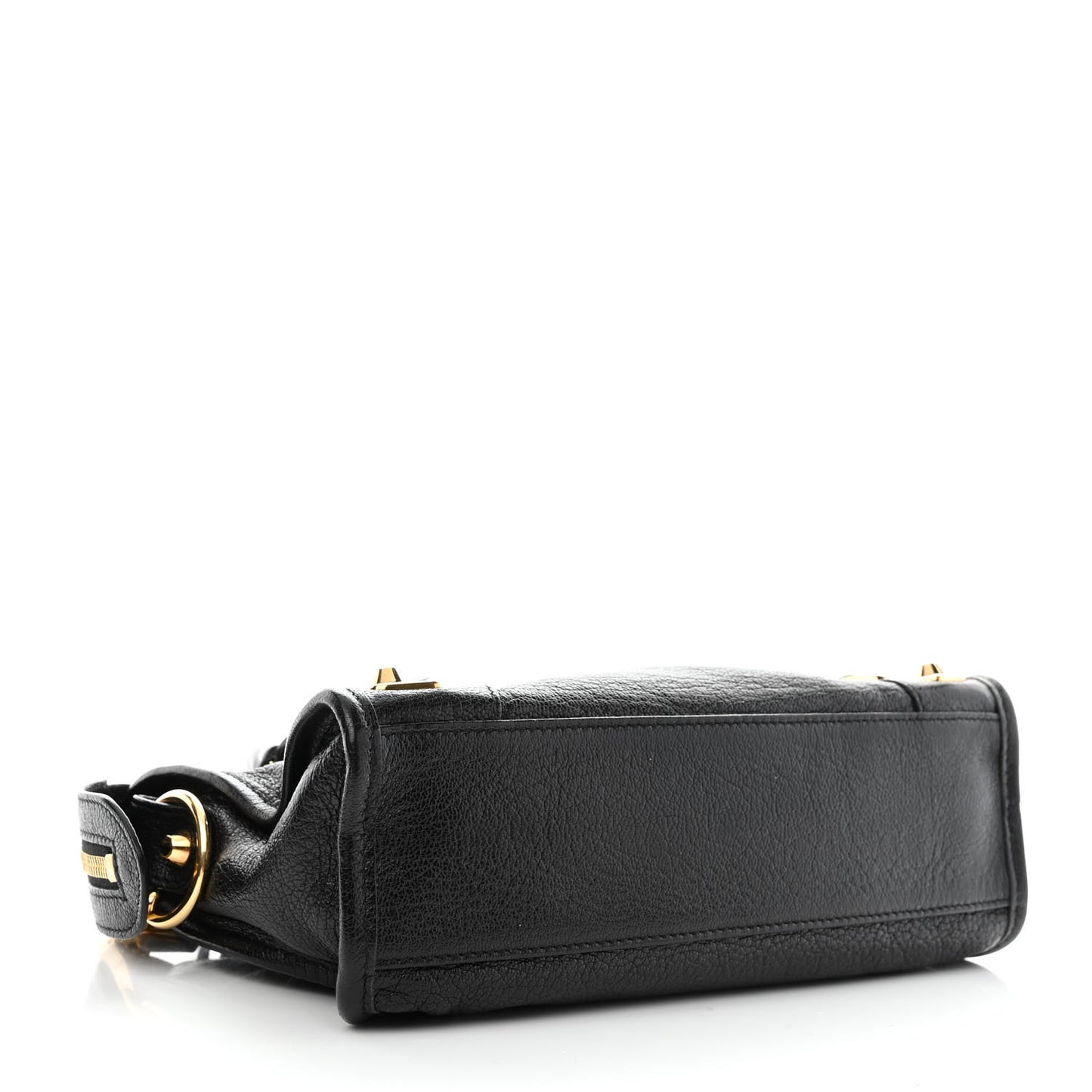 Chevre Gold Metallic Edge Hardware Mini City Black
