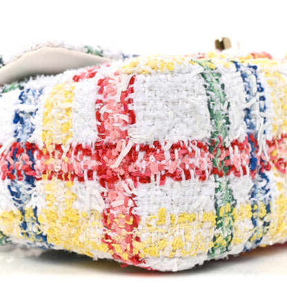 Chanel Tweed Quilted Mini Rectangular Flap White Red Yellow Blue Green 9 of 10