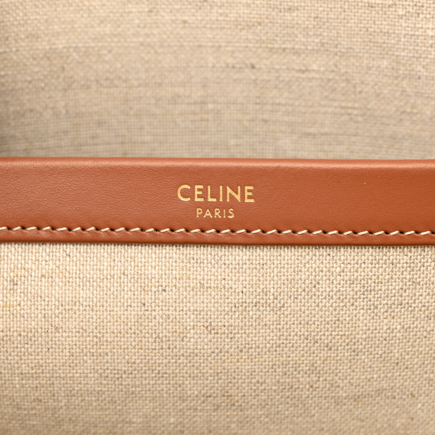 Celine Canvas Calfskin Jacquard Cabas Tobacco Tan 6 of 12