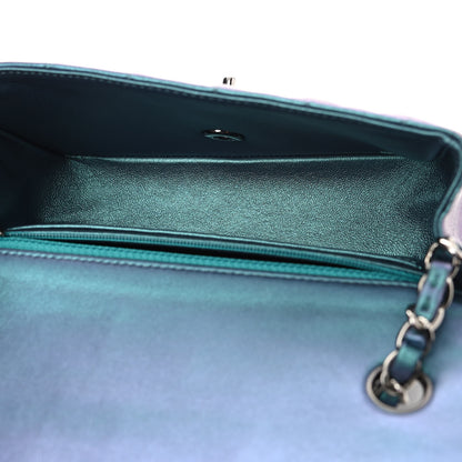 Chanel Iridescent Lambskin Quilted Mini Rectangular Flap Turquoise 7 of 10