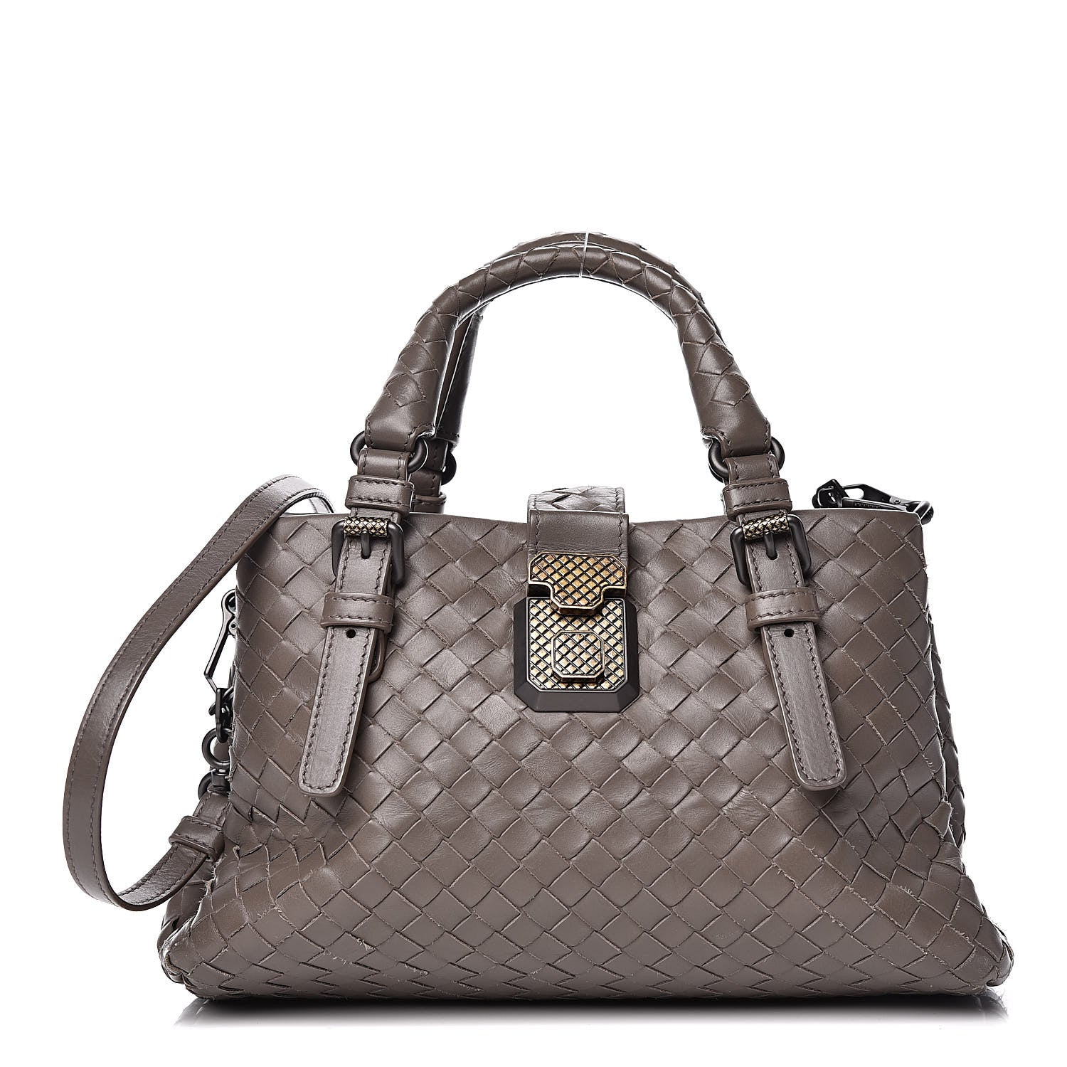 Bottega Veneta Nappa Intrecciato Baby Roma Tote New Steel 1 of 16