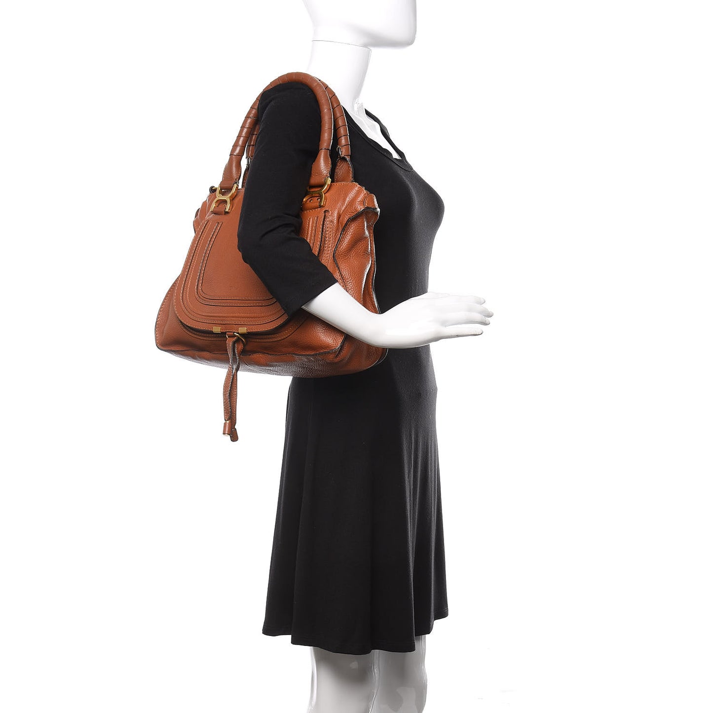 Calfskin Medium Marcie Satchel Tan