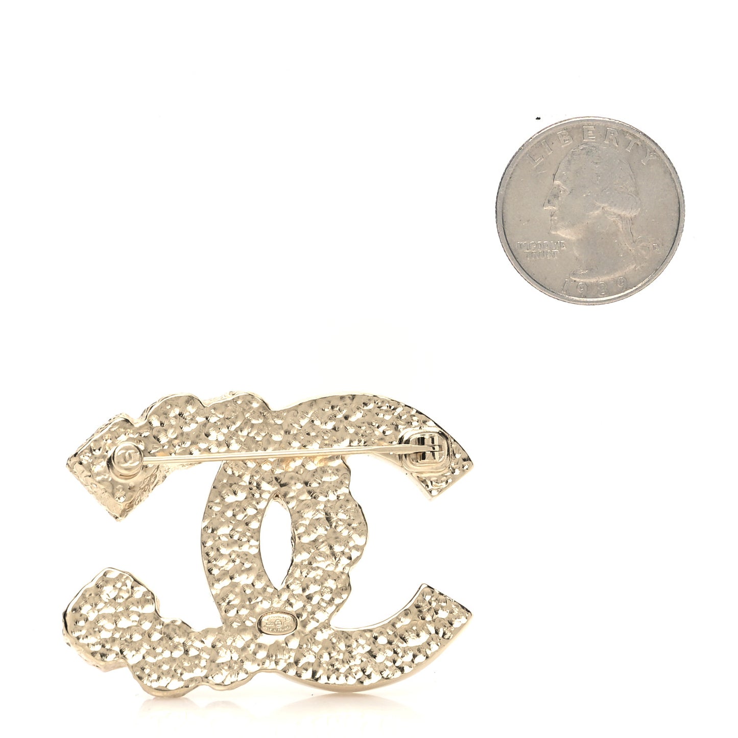 Pearl Crystal CC Brooch Gold Multicolor