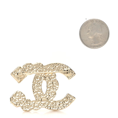 Chanel Pearl Crystal CC Brooch Gold Multicolor 2 of 4
