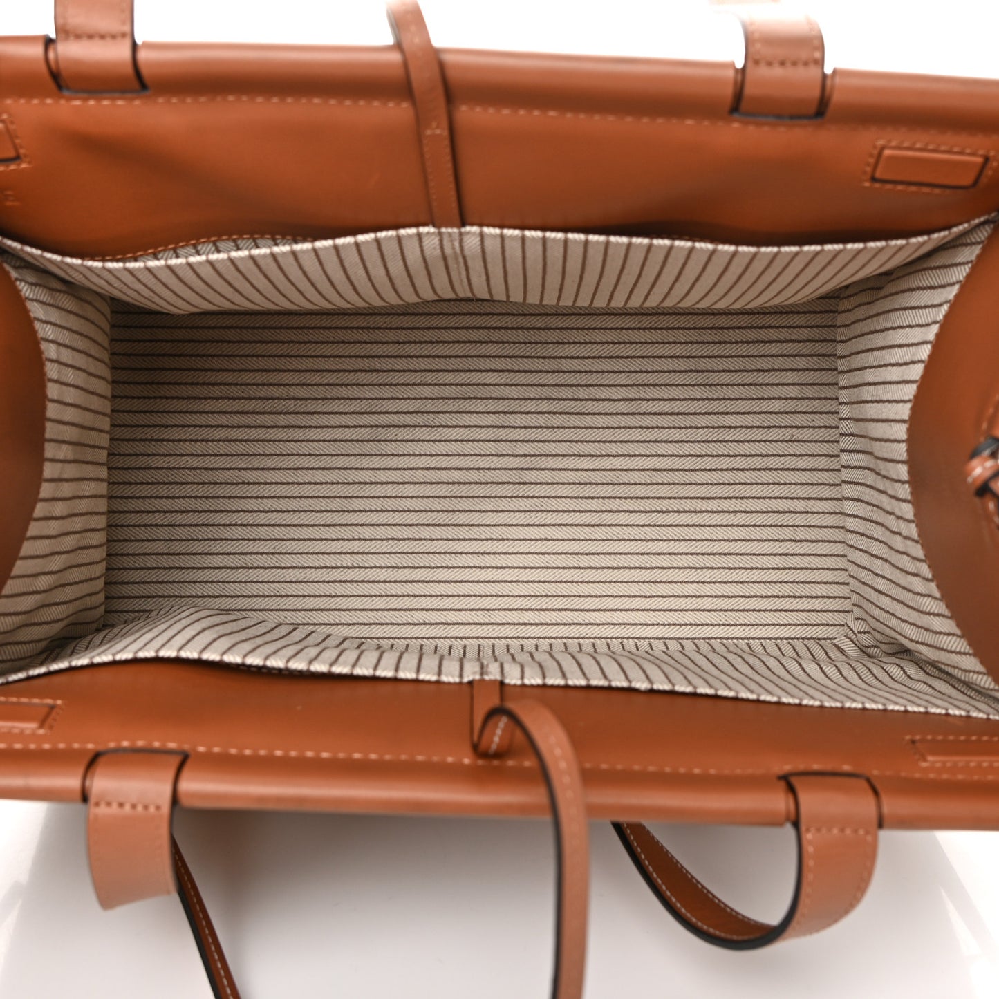 Canvas Calfskin Cushion Tote Taupe