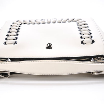 Fendi Vitello Baltico Dolce Shiny Nappa Lace Up DotCom Satchel White Parrot 20 of 20