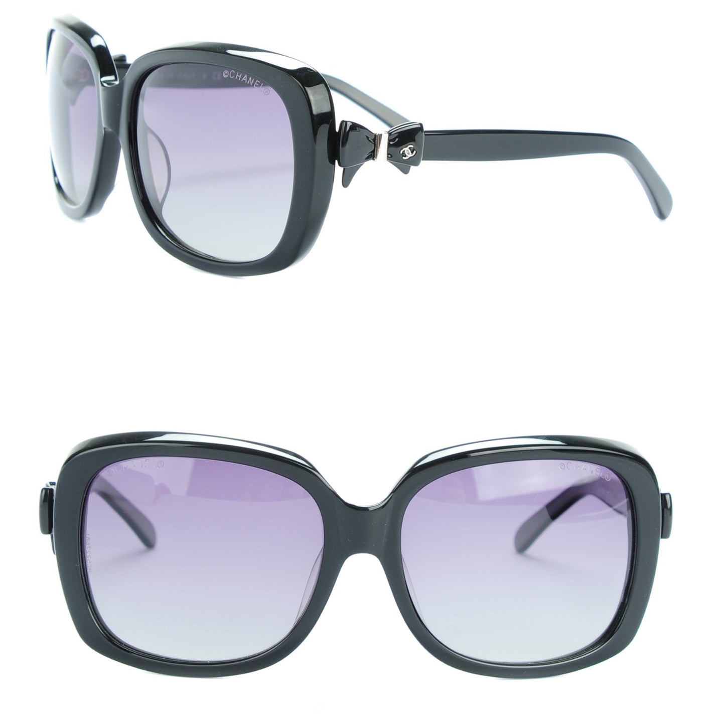Acetate CC Bow Sunglasses 5171 Black White