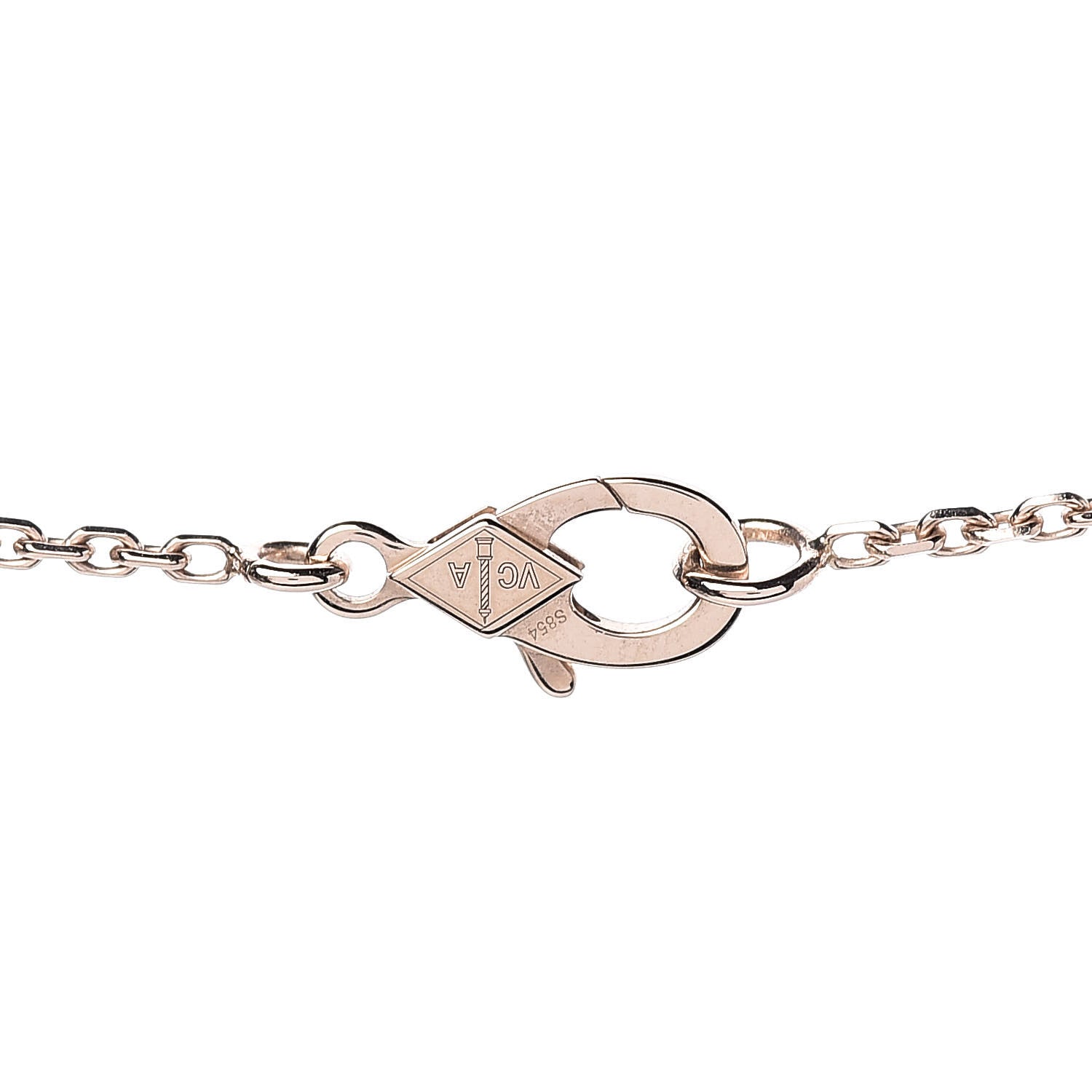 Van Cleef & Arpels 18K Rose Gold Gray Mother of Pearl Vintage Alhambra Pendant Necklace 5 of 9