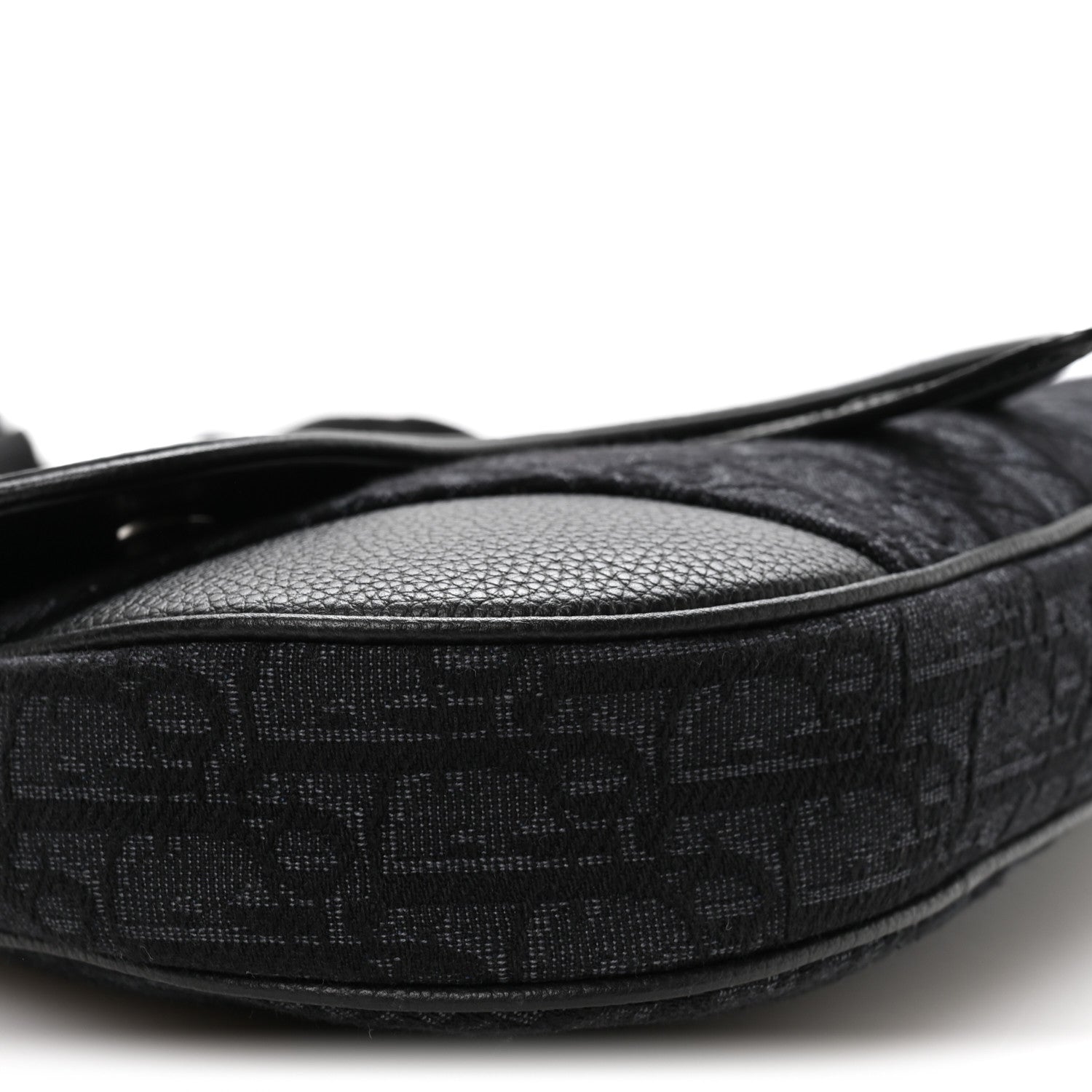 Christian Dior Grained Calfskin Oblique Mens Saddle Bag Black Blue 9 of 10