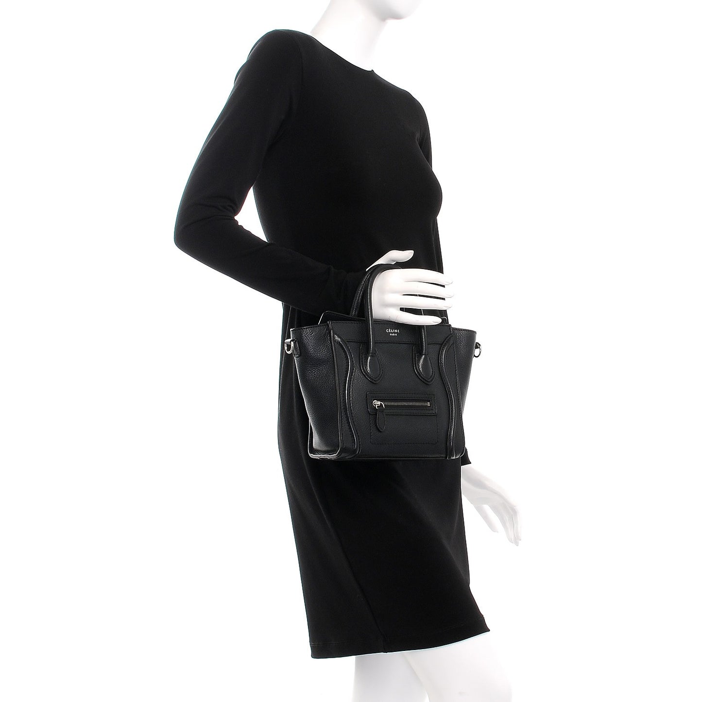 Drummed Calfskin Nano Luggage Black