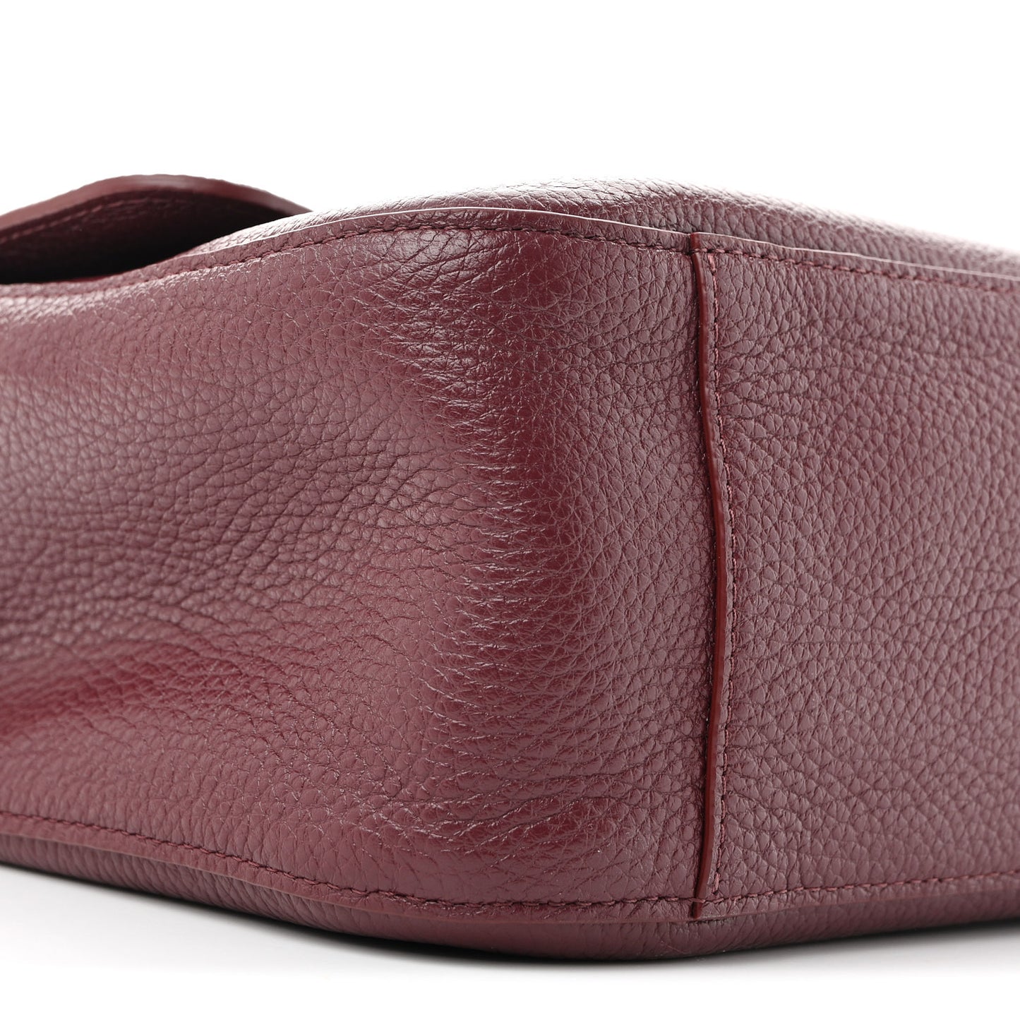 Grained Calfskin Small Souplissimo Maxi Flap Burgundy