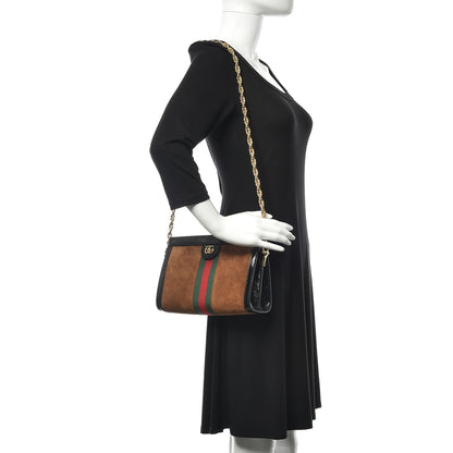 Gucci Suede Patent Web Small Ophidia Chain Shoulder Bag Nocciola Black 2 of 13