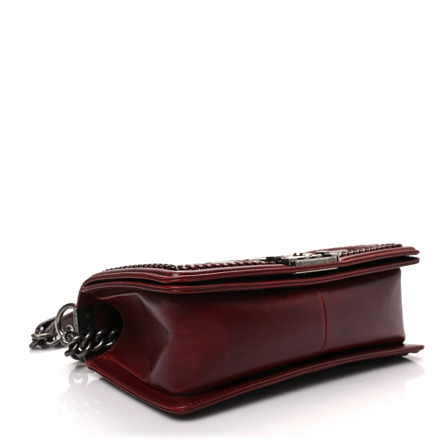 Chanel Goatskin Quilted Medium Boy Handle Flap Burgundy 3 of 7