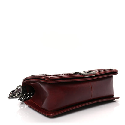 Chanel Goatskin Quilted Medium Boy Handle Flap Burgundy 3 of 7