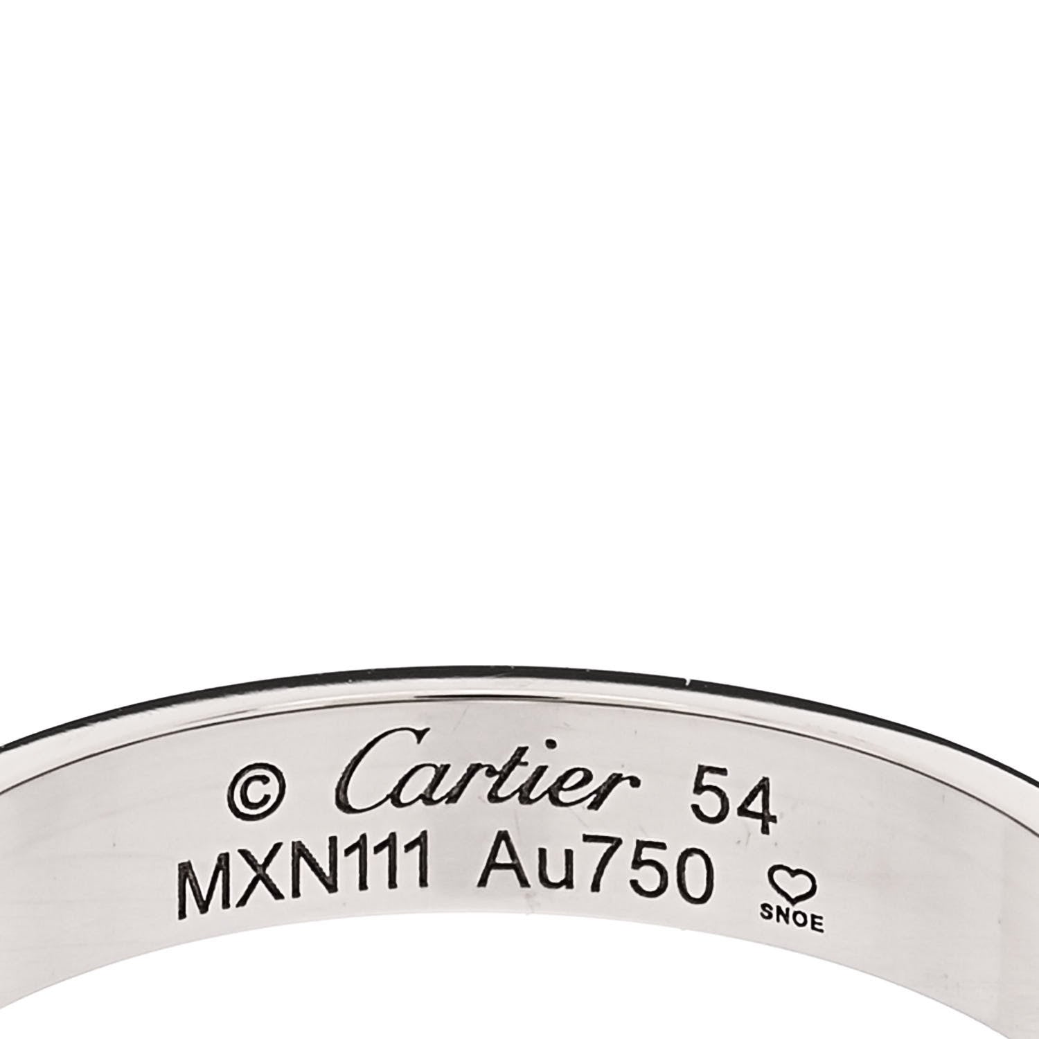 Cartier 18K White Gold 3.5mm LOVE Wedding Band Ring 54 6.75 4 of 4