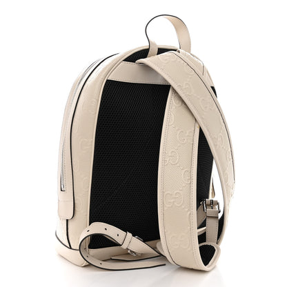 Gucci Calfskin GG Tennis Embossed Backpack Mystic White Black 3 of 11