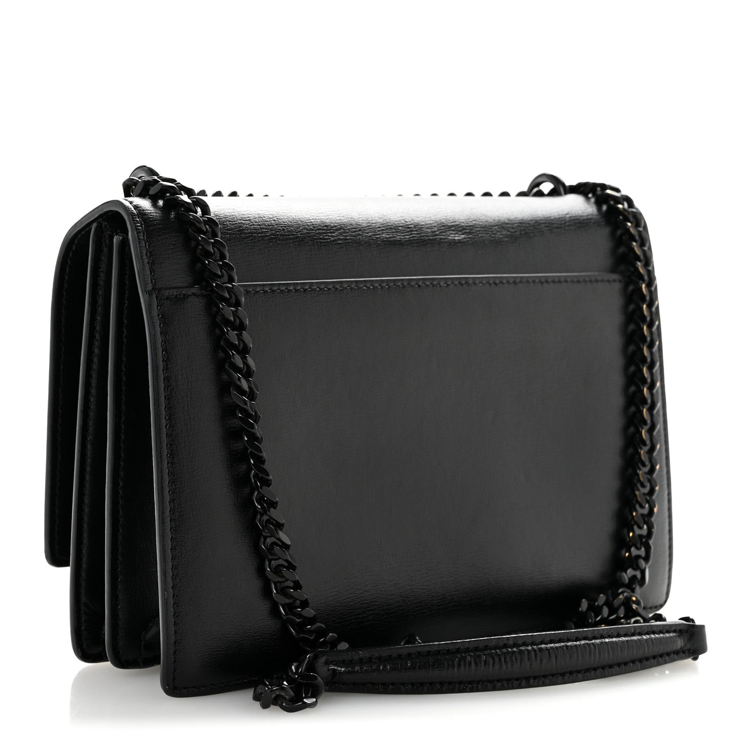Saint Laurent Calfskin Medium Monogram Sunset Satchel Black 3 of 16