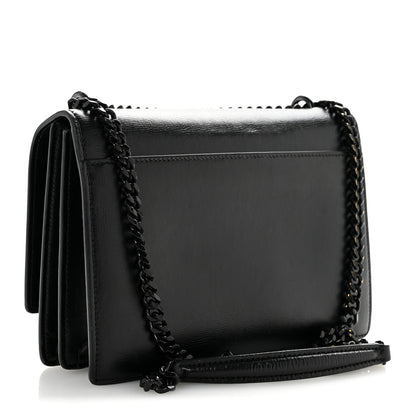 Saint Laurent Calfskin Medium Monogram Sunset Satchel Black 3 of 16