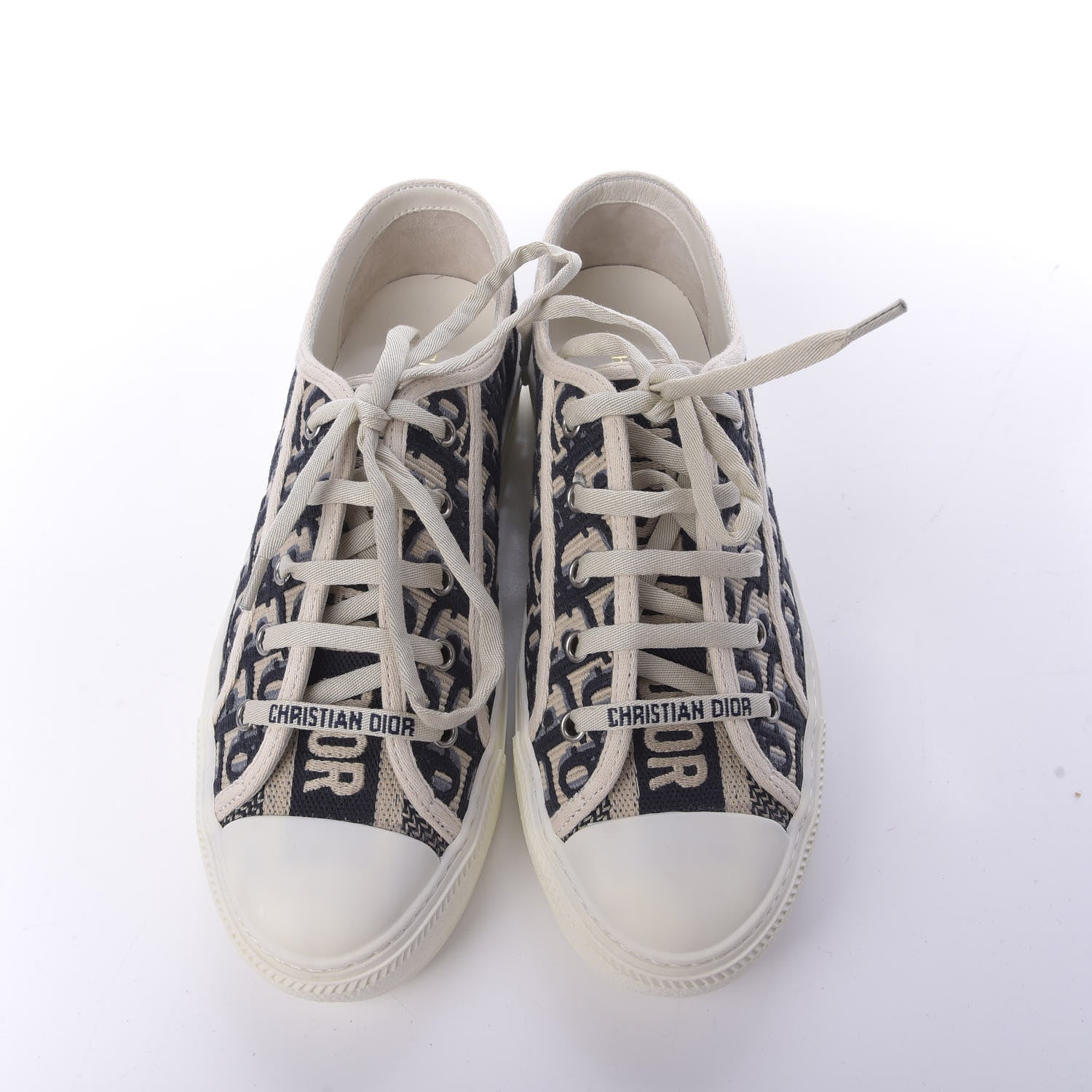 Christian Dior Canvas Oblique Walk'N'Dior Low Top Sneakers 39 Deep Blue 6 of 11
