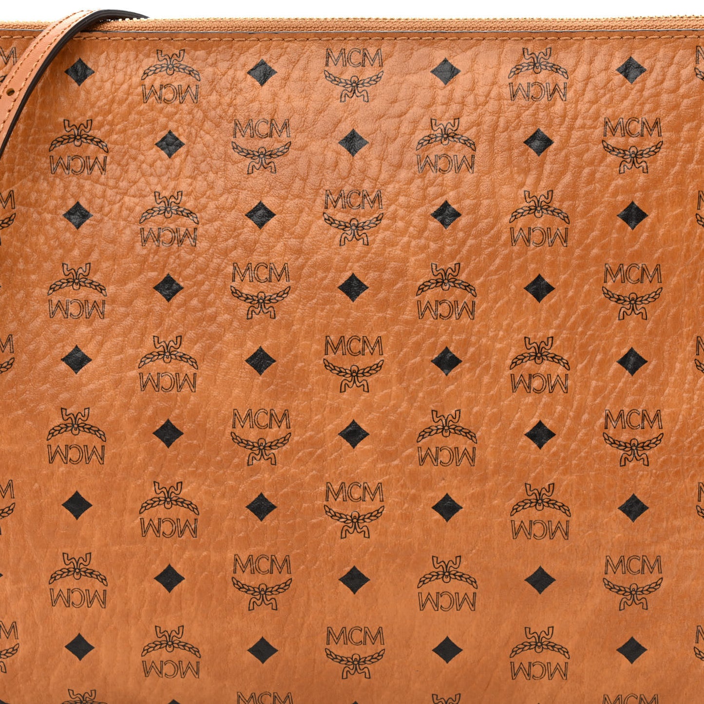 Visetos Medium Crossbody Pouch Cognac