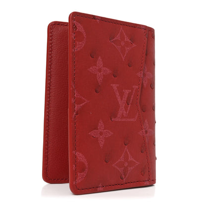 Louis Vuitton Ostrich Monogram Pocket Organizer NM Rouge Bordeaux 3 of 7