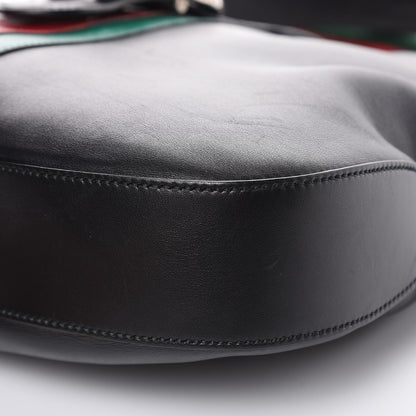 Gucci Calfskin Web Stripe Medium Dionysus Hobo Black 9 of 15