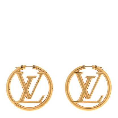 Louis Vuitton Metal Louise Hoop Earrings Gold 1 of 4