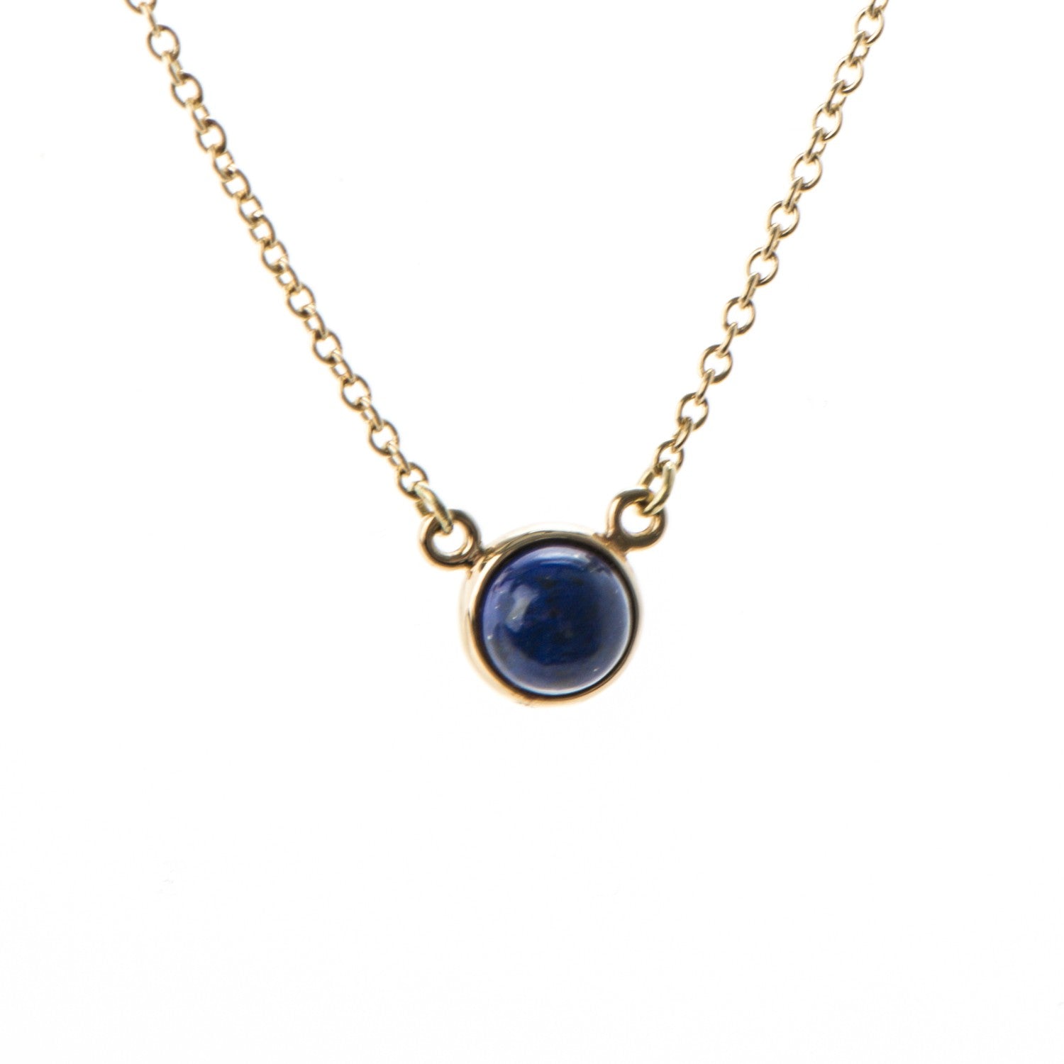 Tiffany 18K Yellow Gold Lapis Lazuli Elsa Peretti Color By The Yard Pendant Necklace 3 of 6