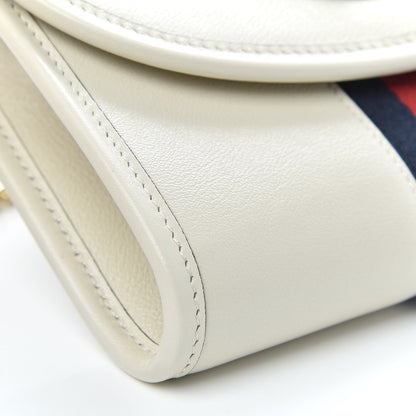 Gucci Textured Calfskin Web Mini Rajah Slim Flap Shoulder Bag Mystic White 8 of 11
