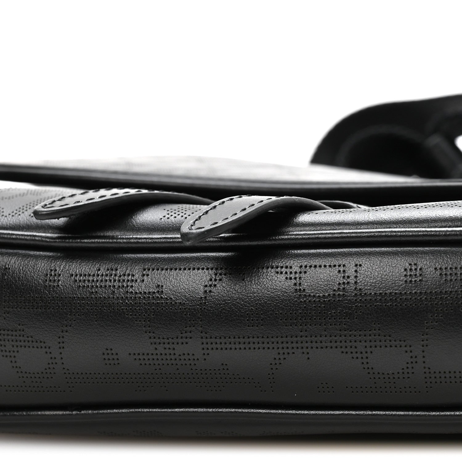 Christian Dior Calfskin Perforated Oblique Galaxy Mens Saddle Bag Black 10 of 11