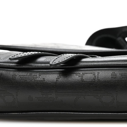 Christian Dior Calfskin Perforated Oblique Galaxy Mens Saddle Bag Black 10 of 11
