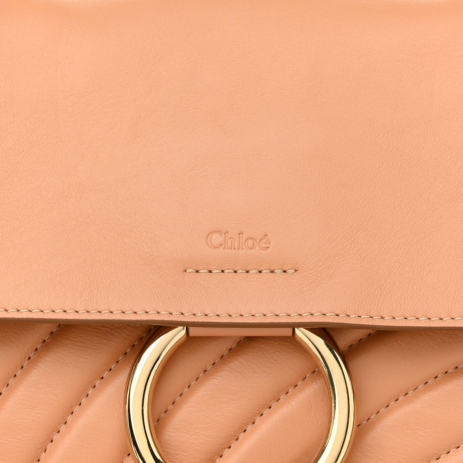 Chloe Smooth Calfskin Quilted Medium Faye Day Shoulder Bag Bleached Brown 8 of 11
