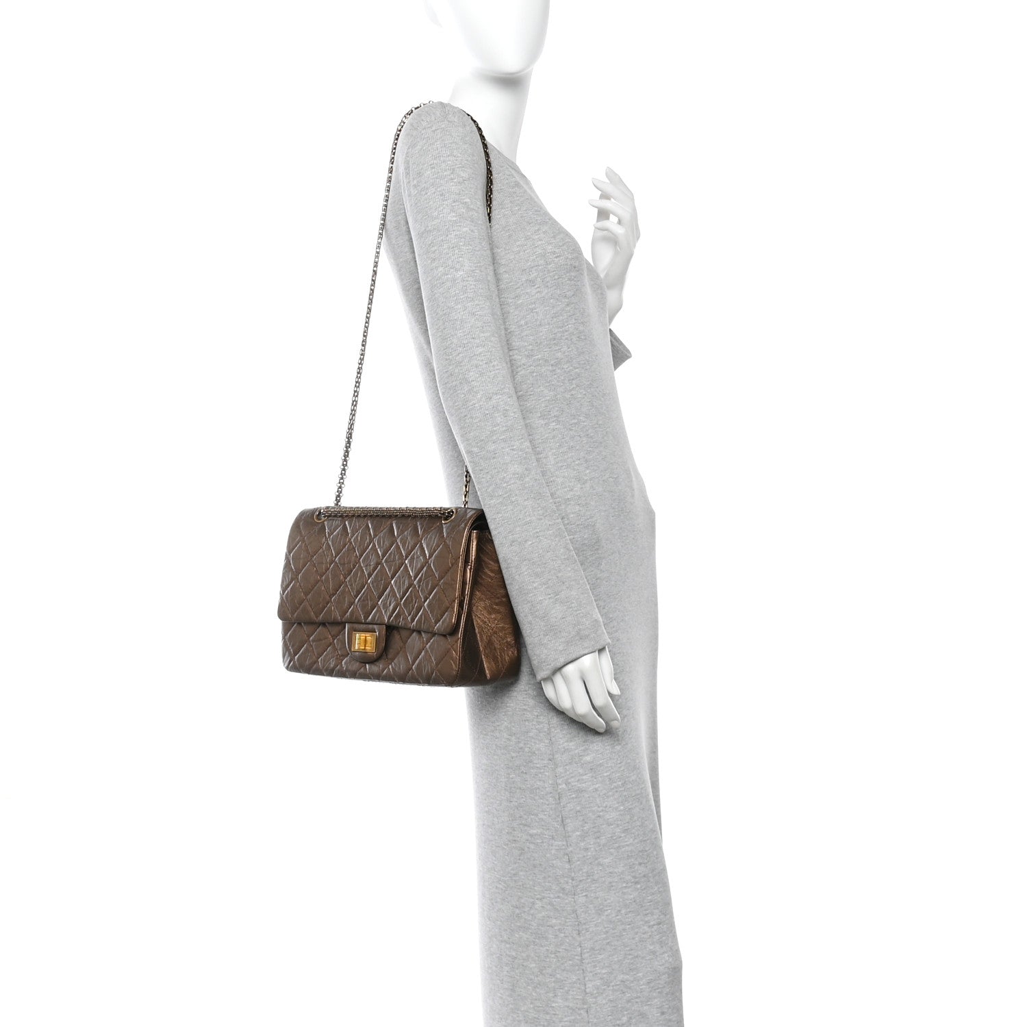 Chanel Metallic Aged Calfskin Quilted 2.55 Reissue 226 Flap Bronze 2 of 12