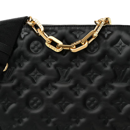 Louis Vuitton Lambskin Embossed Monogram Coussin PM Black 11 of 11