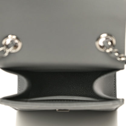 Chanel Grained Calfskin Quilted CC Box Clutch With Chain Grey 4 of 14