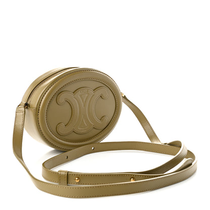 Celine Smooth Calfskin Cuir Small Triomphe Oval Purse Crossbody Olive 3 of 10