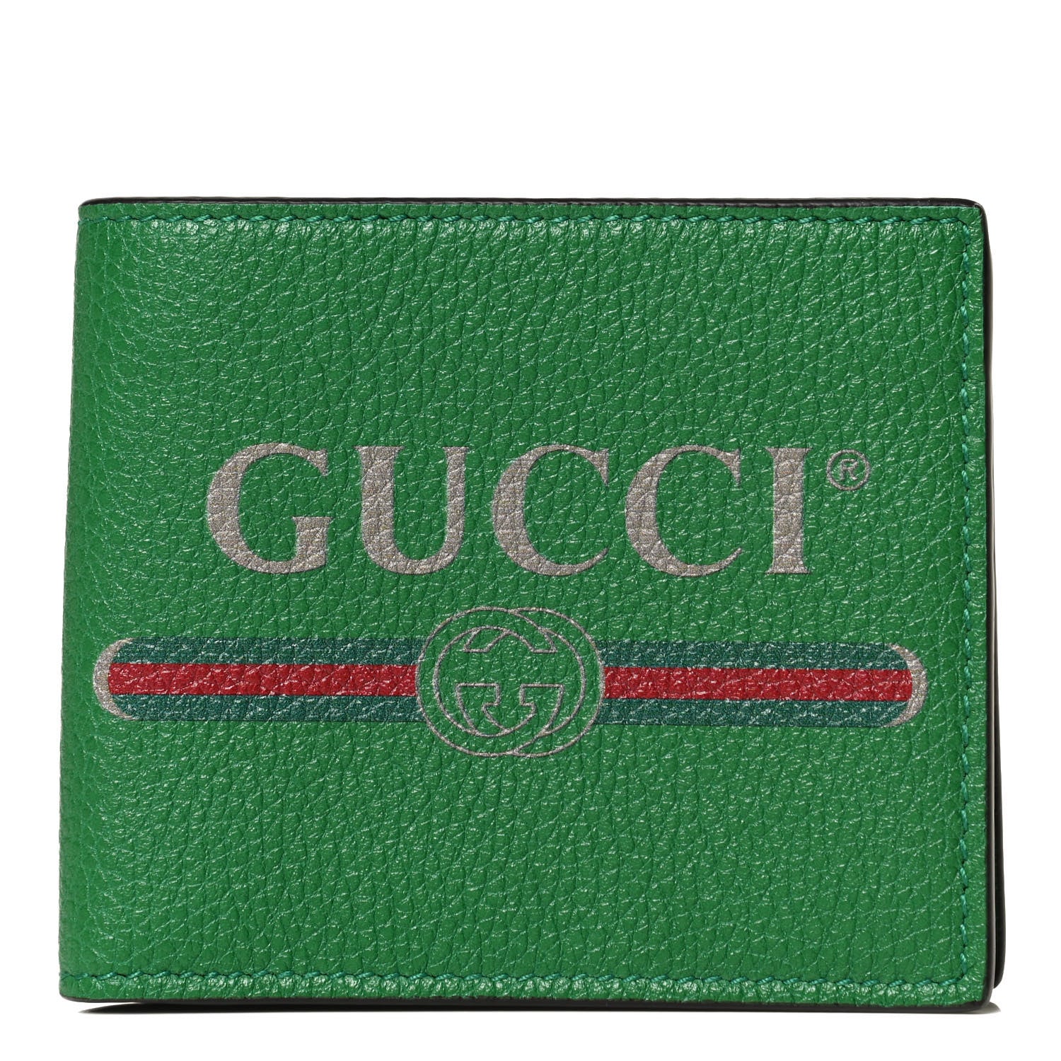 Gucci Calfskin Logo Bi-Fold Wallet Green 1 of 7